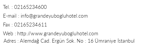 Grand Eybolu Hotel telefon numaralar, faks, e-mail, posta adresi ve iletiim bilgileri